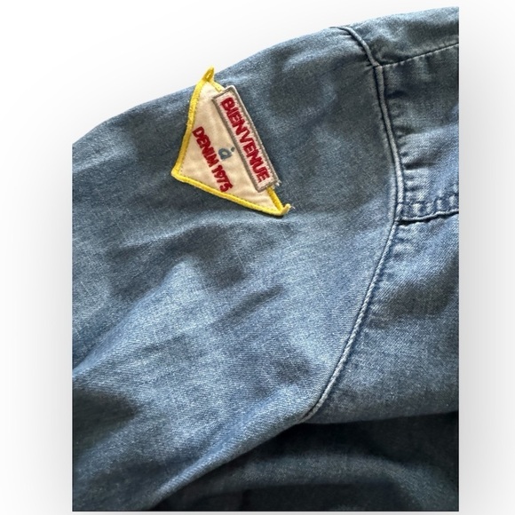 ZARA Basics Z975 Patch Oversized Denim Shirt S Western Chic Grunge Versatile - Picture 4 of 12